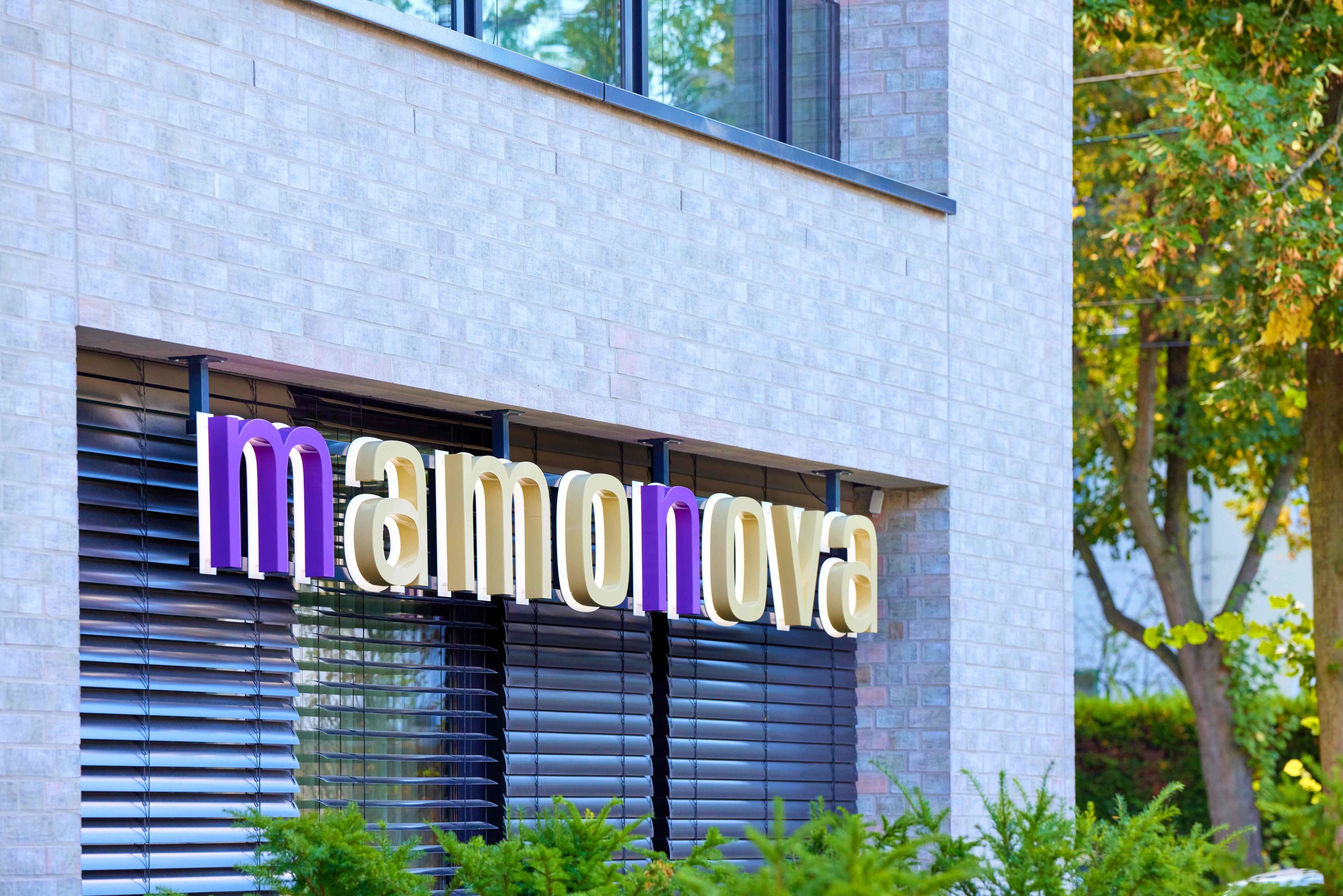Außenreklame mamonova Schriftzug